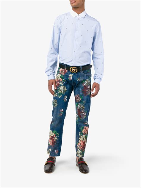 floral jeans mens gucci|Gucci denim jeans.